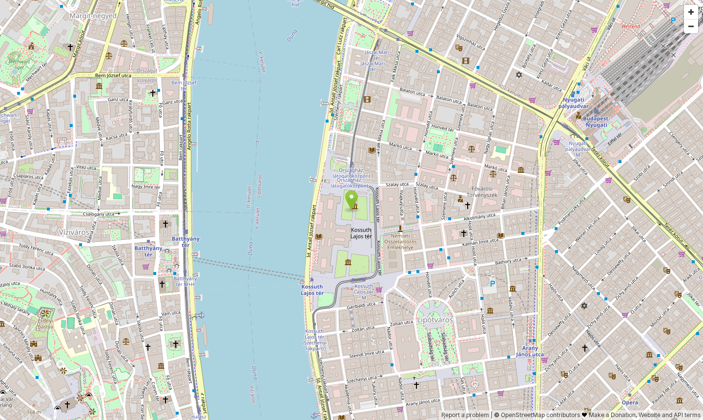 Kossuth Lajos tér statikus térképképe